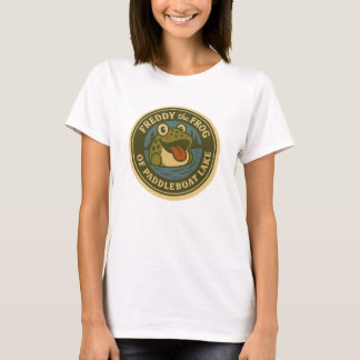 Damen-T-Shirt Freddy der Frosch auf Paddleboat Lak T-Shirt