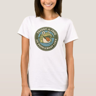 Damen-T-Shirt Freddy der Frosch auf Paddleboat Lak T-Shirt