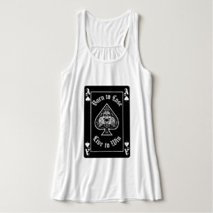 Damen T-Shirt mit Pik-Ass-Schwarz-Spielkarte Tank Top