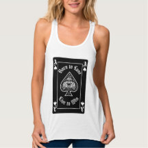 Damen T-Shirt mit Pik-Ass-Schwarz-Spielkarte