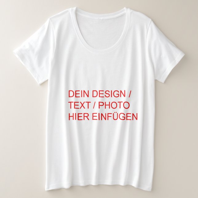 Damen T-Shirt Plus Size Basic personalisiert  (Design vorne)