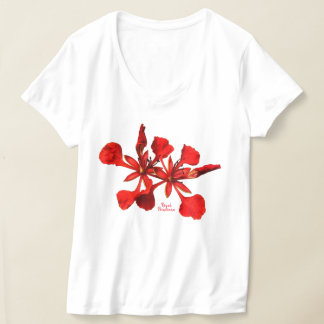 Damen T-Shirt Royal Poinciana-Blüte