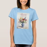Damen T-Shirt Schönheit Blumen Vase Innere Göttlic