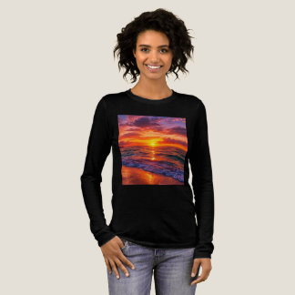 Damen-T-Shirt Sonnenuntergangsdesign Tri-Blend Shirt