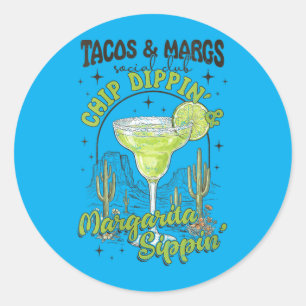 Damen Tacos Margs Social Club Chip Dippin Runder Aufkleber