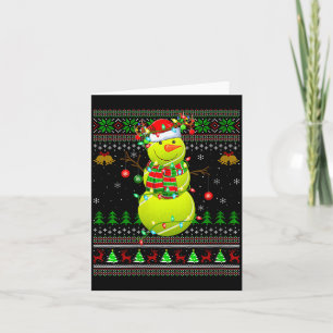 Damen-Tennisball-Schneemann-hässliche Weihnachtspu Karte