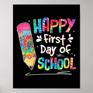 Damen-Tie-Dye-Bleistift Glücklicher erster Schulta Poster