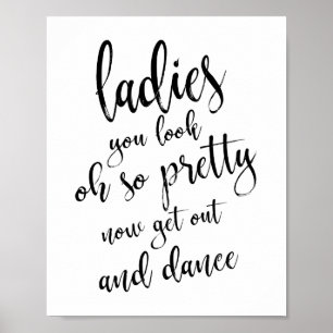 Damen-Toilette Gold Glitter 8x10 Hochzeitsschild Poster