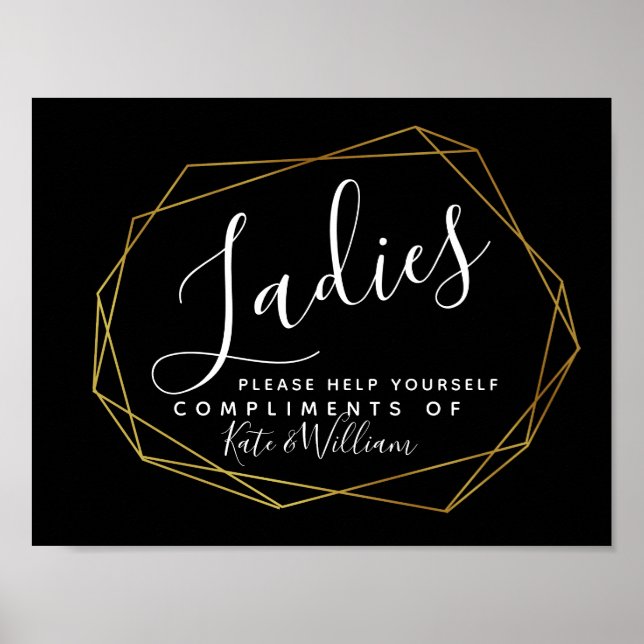 Damen Toilettenschild - geometrische Körbe Poster (Vorne)