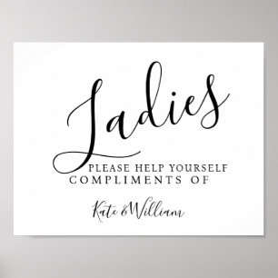 Damen Toilettenschild - Kosmetikkorb Elegant Poster