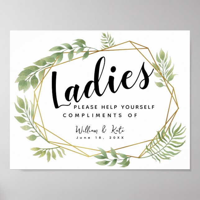 Damen Toilettenschild - Kosmetikkorb Kristall Poster (Vorne)