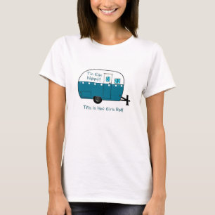 DAMEN-TSHIRT Retro Camper Anhänger T-Shirt