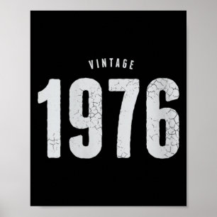Damen Vintage 1976 klassisch retro 50. Geburtstag Poster