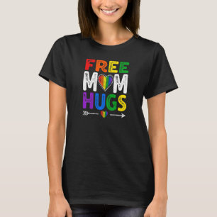 Damen Vintage abgenutzt Free Mom Hugs LGBT Stolz T-Shirt