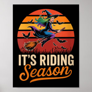 Damen Vintage Es Reitet Lustige Saison Halloween Poster