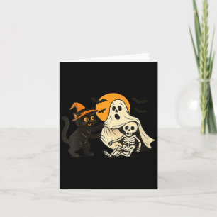 Damen Vintage Halloween schwarze Katze enthüllend Karte