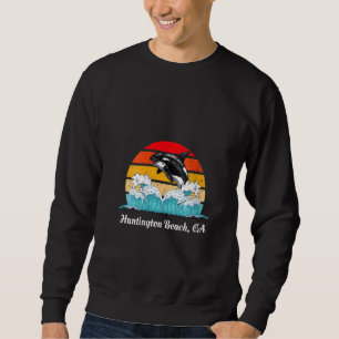 Damen Vintage Huntington Beach CA abgenutzt Orca Sweatshirt