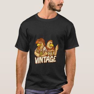 Damen Vintage Lustig Hühnerliebhaber Bauer Bauernh T-Shirt