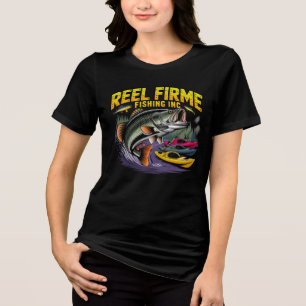 Damen Vintage Reel Firme Fishing Inc Bass T-Shirt Tri-Blend Shirt