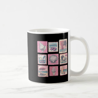 Damen Vintage Rosa Küstenstrand Sommerurlaub Kaffeetasse