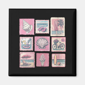 Damen vintage rosa Küstenstrand Sommerurlaub Magnet