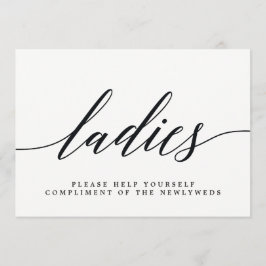 Damen-WC-Schild für die Hochzeit - Moderne Schrift Ankündigung