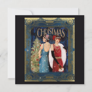 Damen-Weihnachtskunst der 1930er Jahre Karte