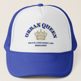 DAMEN, WEISS ROYALBLAU SEI SELBSTBEWUSST SCHAUMSTO TRUCKERKAPPE