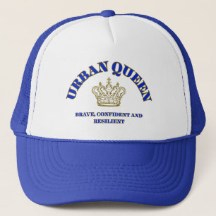 DAMEN, WEISS ROYALBLAU SEI SELBSTBEWUSST SCHAUMSTO TRUCKERKAPPE
