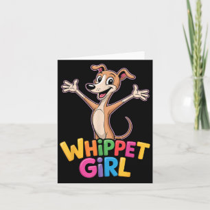 Damen Whippet Mädchen Cartoon kleiner Sighthound-H Karte
