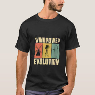 Damen WIND POWER EVOLUTION Retro Lustig Grün Energ T-Shirt