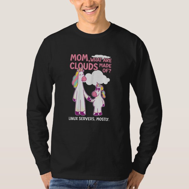 Damen Woraus bestehen Wolken Linux Cloud Computing T-Shirt (Vorderseite)