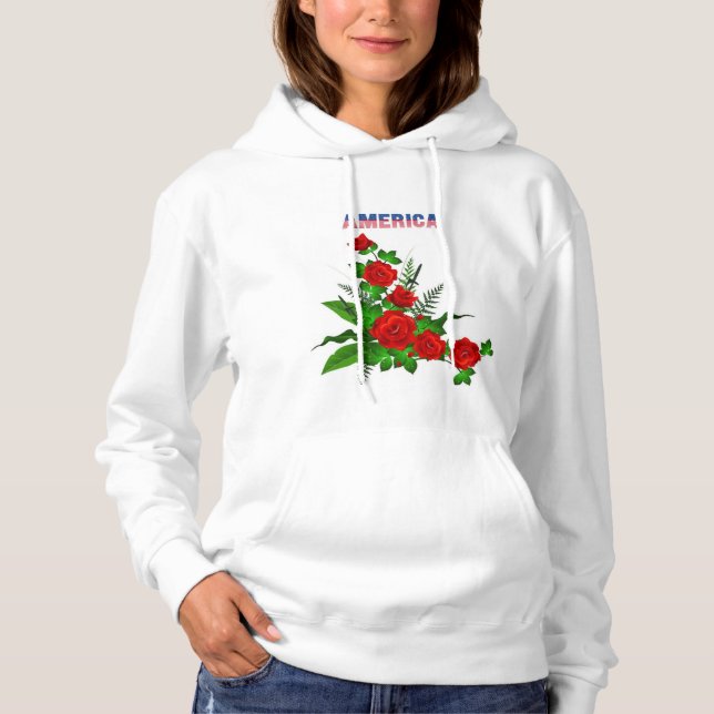 Damenbasisches Sweatshirt - Elegante Rose Ame (Vorderseite)