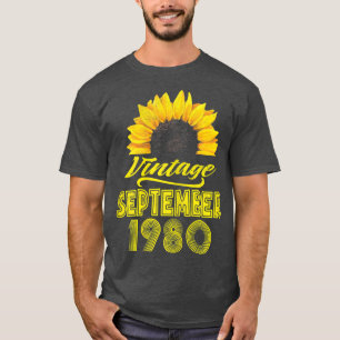 Damenbekleidung Sonnenblume Vintage September 1980 T-Shirt