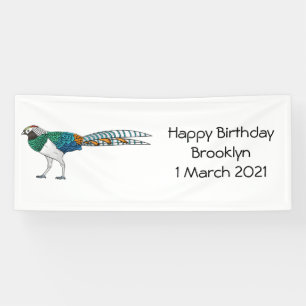 Damenfasan-Vogel-Cartoon-Illustration Banner
