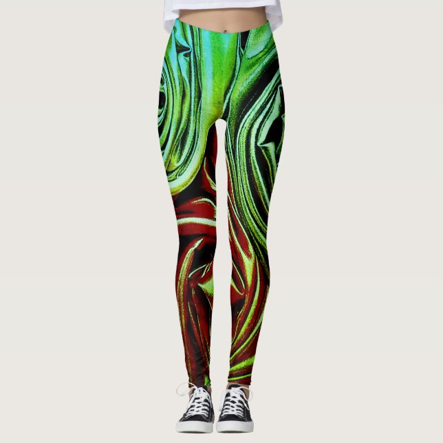 Damenfrauen im Super-Öko-Stil Leggings (Vorderseite)