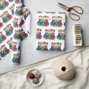 Damenfreundinnen mit Weingläsern anstoßen Geschenkpapier