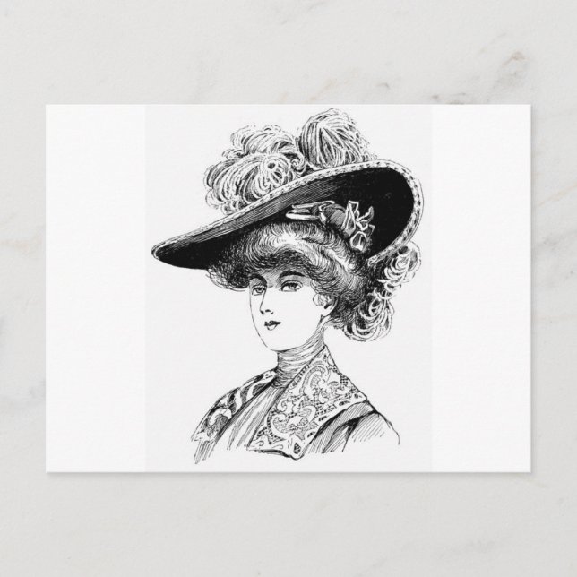Damenhut Postkarte (Vorderseite)