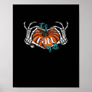 Damenit's Fall Y’all Pumpkin Gnome Autumn Tree He Poster