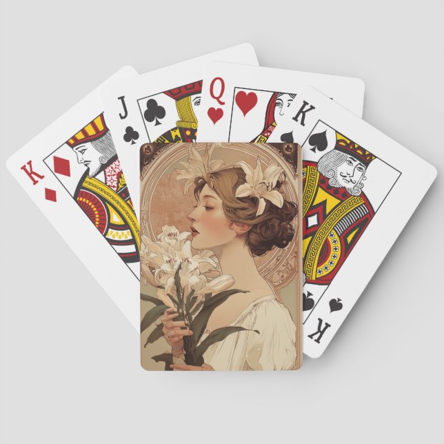 Damenkarte Spielkarten (Rückseite)