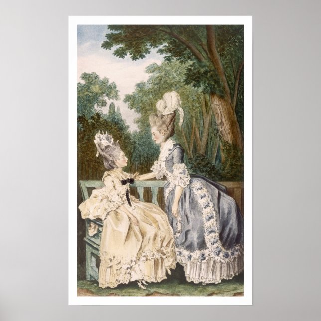 Damenmorgendkleid, 1771 (Farbengravur) Poster (Vorne)