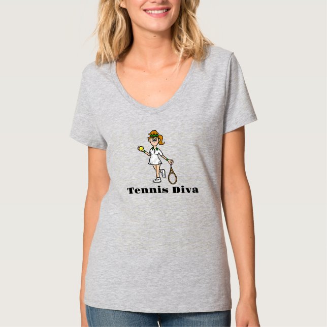 Damentennis Diva T - Shirt - Hellbraune Haare (Vorderseite)