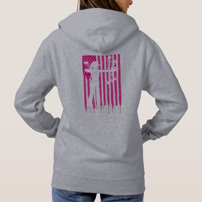 Damhirschkuh und Pfeil Hoodie (Rückseite)