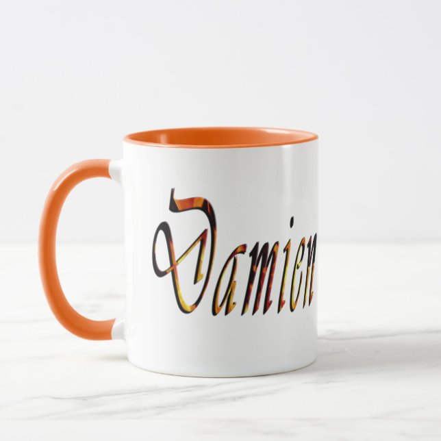 Damiername Logo, Orange Combo Kaffee Tasse (Links)