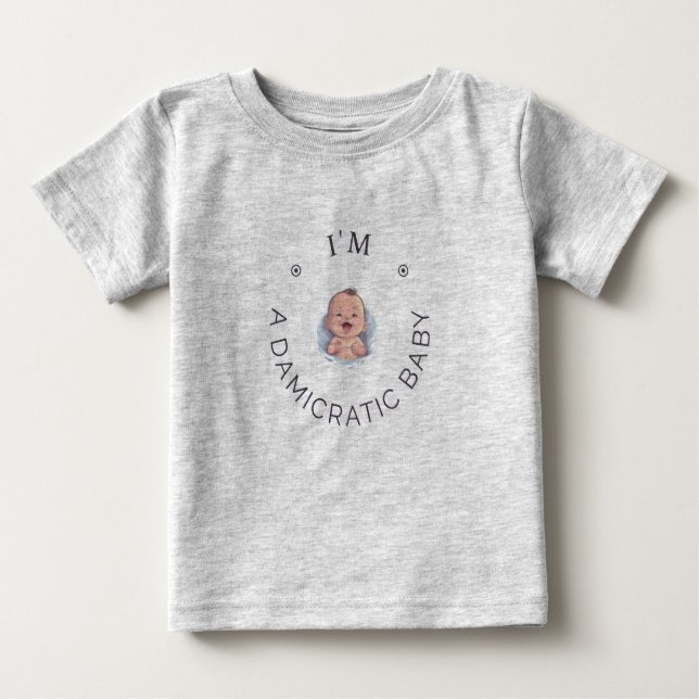damikratisch baby t-shirt (Vorderseite)