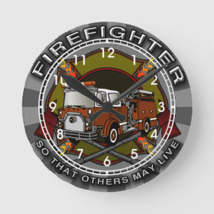 Damit andere leben können Feuerwehrmann-Uhr Runde Wanduhr