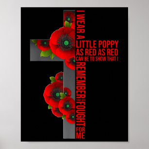 Damit wir die Red Poppy Blume Usa Memorial vergess Poster