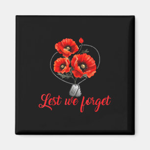 Damit wir die Red Poppy Blume Usa Veteranen nicht  Magnet