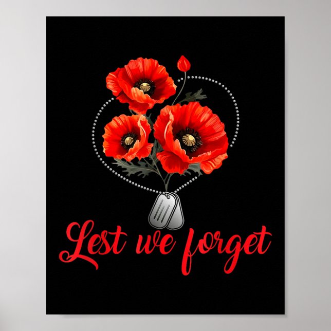 Damit wir die Red Poppy Blume Usa Veteranen nicht  Poster (Vorne)