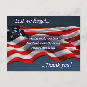 Damit wir es nicht vergessen...Danke Postkarte